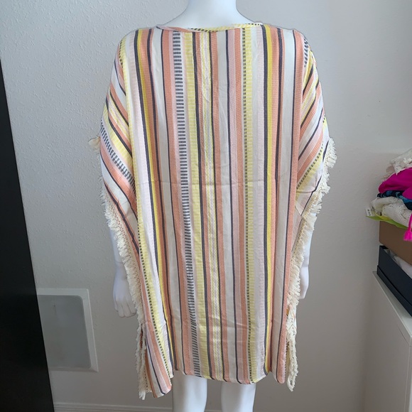 Striped cotton fringe poncho from Bloomingdales - Picture 4 of 7